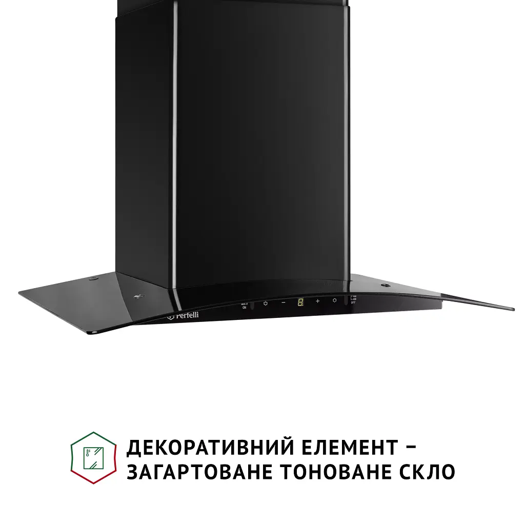 Вытяжка декоративная со стеклом PERFELLI GRASSI 6PWB NERO - фото 3