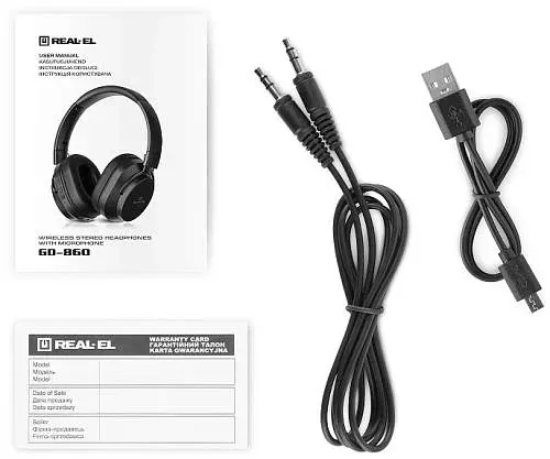 Навушники REAL-EL GD-860 Black, Bluetooth 5.0, навушники з мікрофоном - фото 4