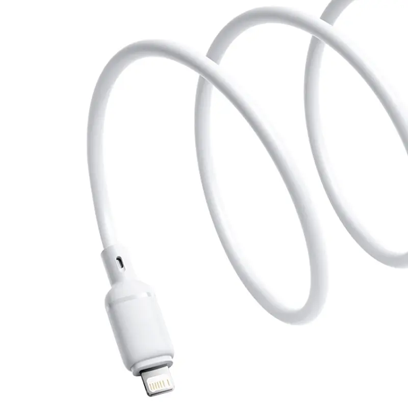 Дата кабель Baseus Silky Series OS Fast Charging USB to Lightning 2.4A (1m) (P1037770) Moon White - фото 3