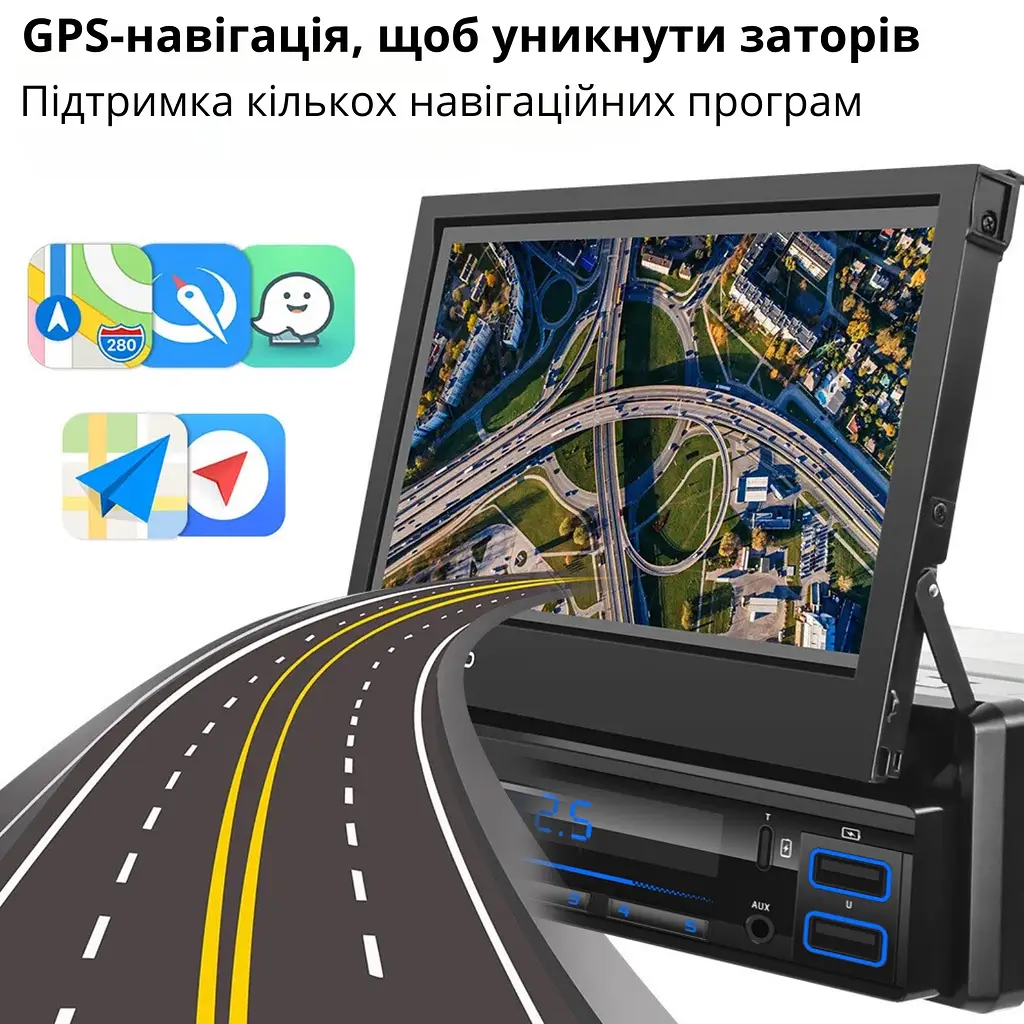 Автомагнітола Android з GPS модулем 1 Din з виїзним екраном 7 дюймів - фото 11