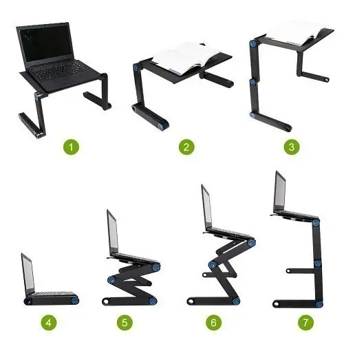 Столик-трансформер для ноутбука Laptop table T6 підставка для ноутбука з охолодженням — 1 вентилятор (ST) - фото 6
