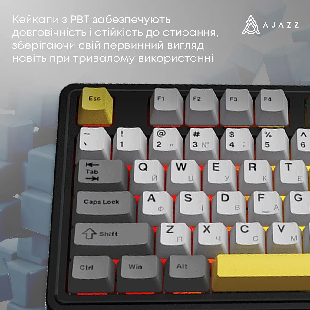 Клавіатура Ajazz AK980 V2 Maillard Switch Black/Grey/Yellow (AK980-V2-M-BGY) [161116] - фото 13