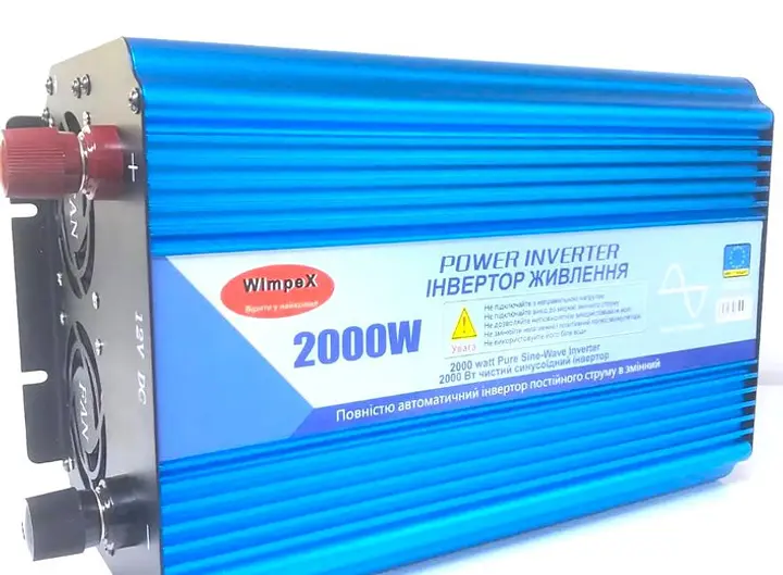 Преобразователь напряжения Power Inverter Wimpex WX-2100 UPS с зарядкой инвертор чистая синусоида LED дисплей 12 Вт 220 Вт Синий 2000 Вт - фото 6