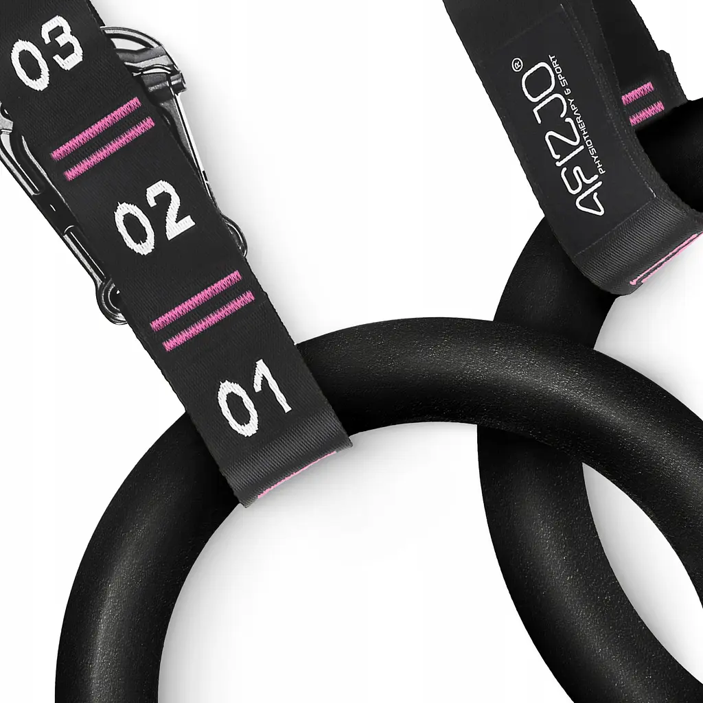 Гімнастичні кільця 4FIZJO з ABS пластику, регульовані Black/Pink (P-5905973406116) - фото 5