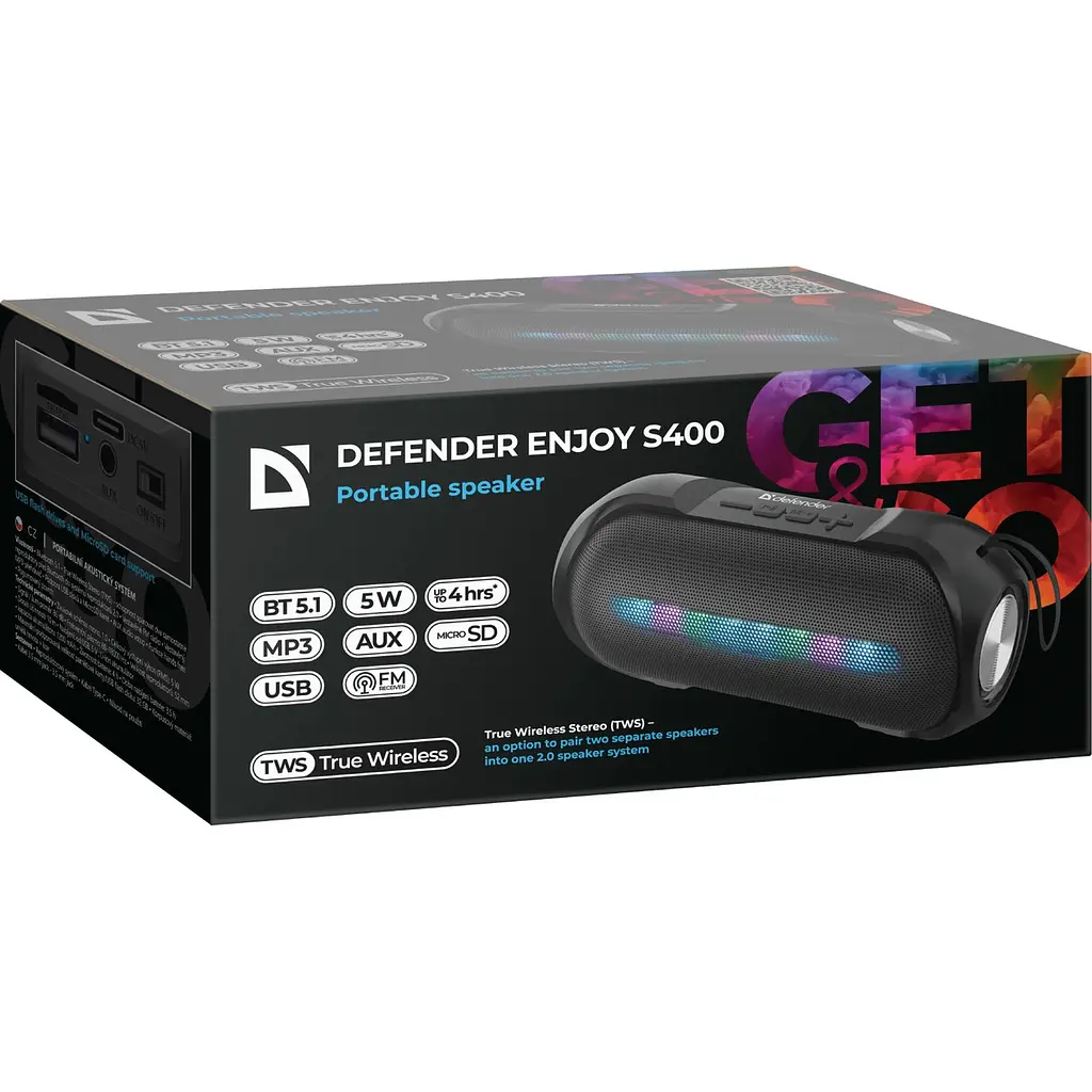 Акустична система 1.0 Defender Enjoy S400 5Вт Light/BT/FM/USB/TF/AUX - фото 5