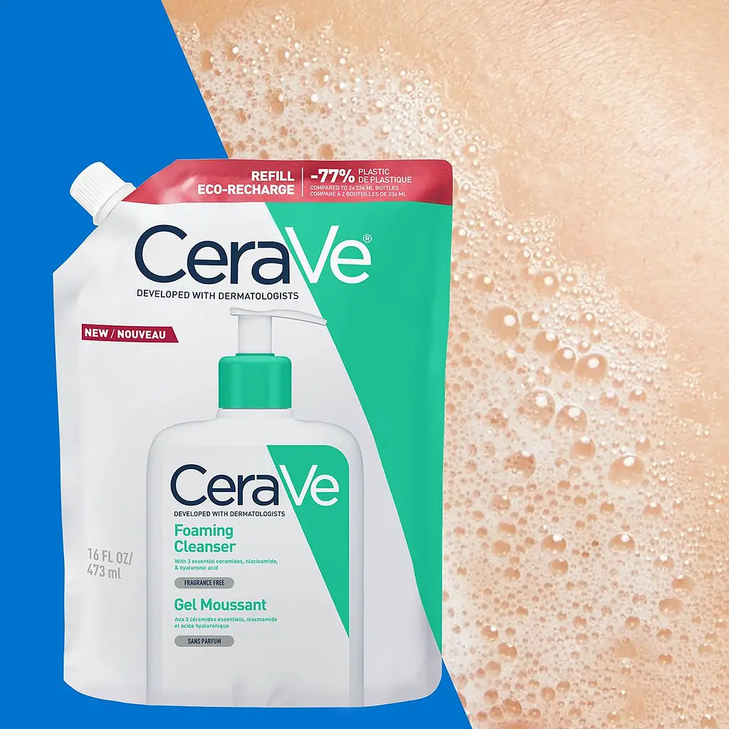 Интенсивно очищающий гель CeraVe для нормальной и жирной кожи лица и тела (сменный блок) 473 мл - фото 7
