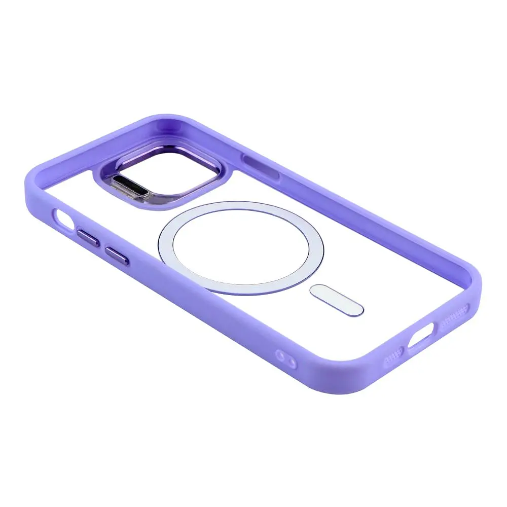 Чохол із підставкою MagSafe TPU PC Metal Stand Case Apple iPhone 14 Purple - фото 4
