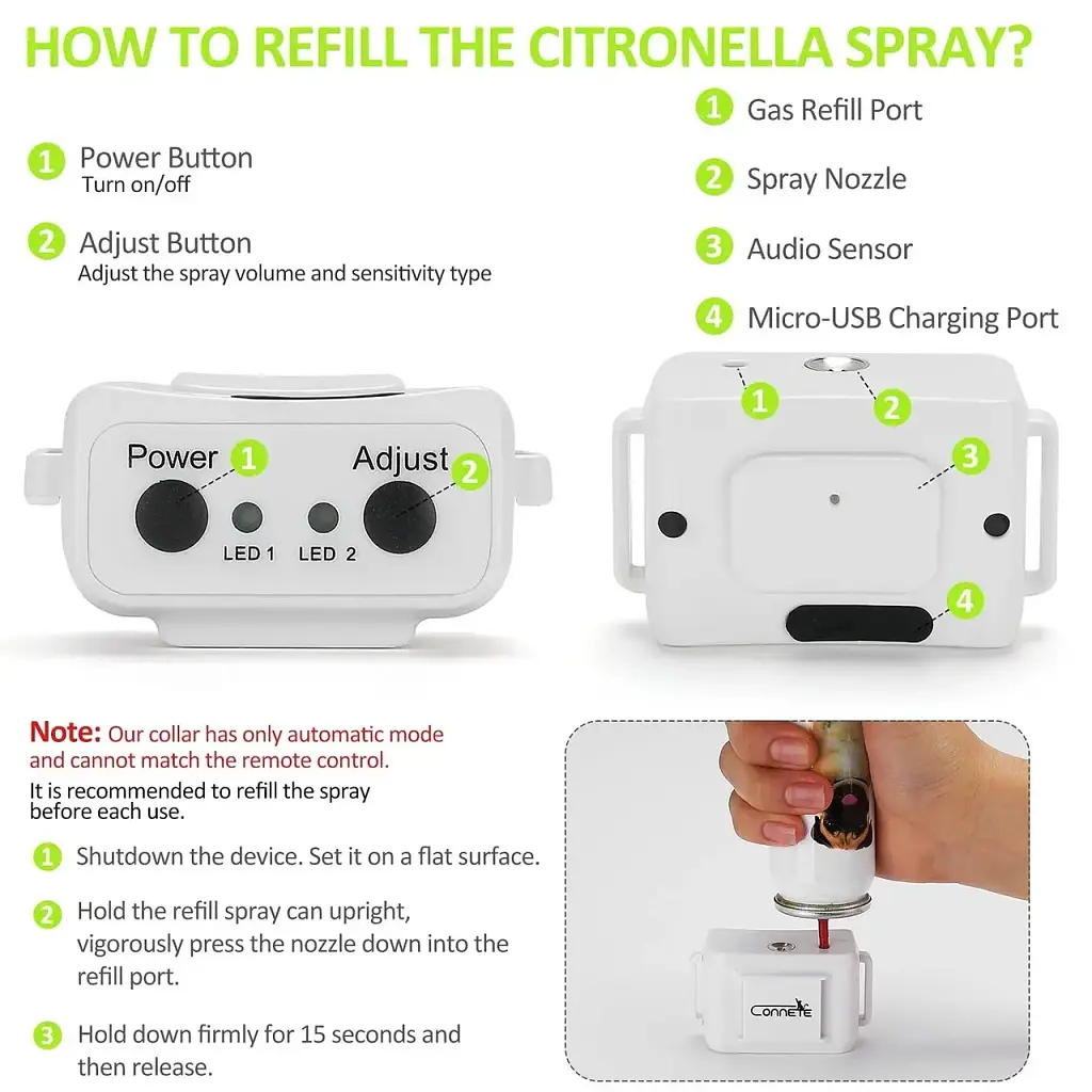 Автоматический ошейник резиновые ошейники для цитронеллы для собак, более безопасный ошейник для защиты от лая - фото 3