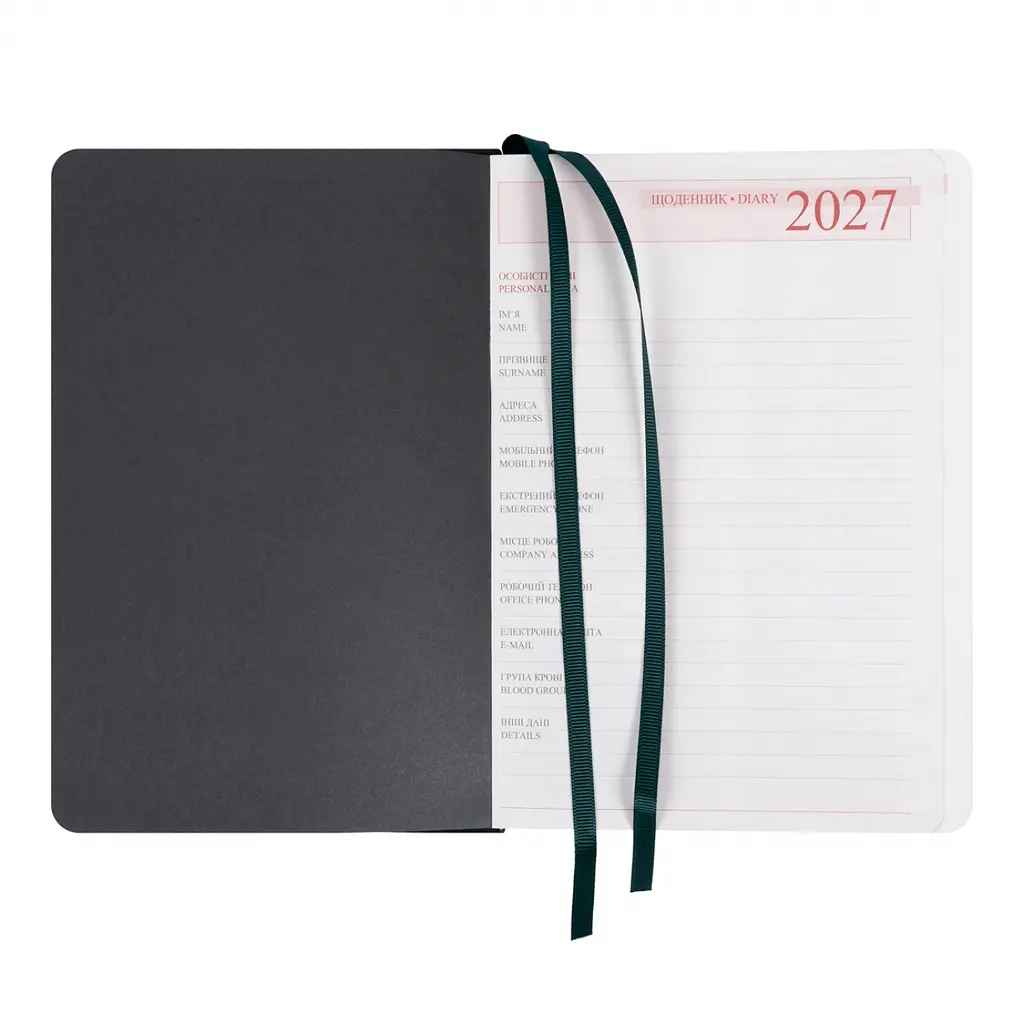 Щоденник діловий Leo Planner 2027 Whisky А5 твердий зелений 368 сторінок (252755) - фото 6