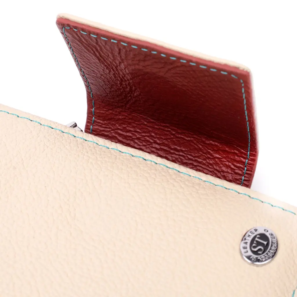 Оригінальне портмоне для жінок із натуральної шкіри ST Leather 19451 бежеве - фото 3
