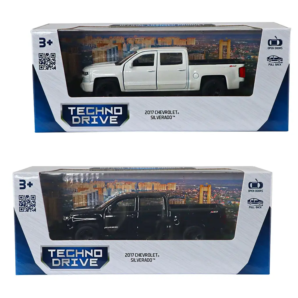 Автомодель - Chevrolet Silverado 2017 (перламутрово-білий, чорний), в асортименті - фото 5