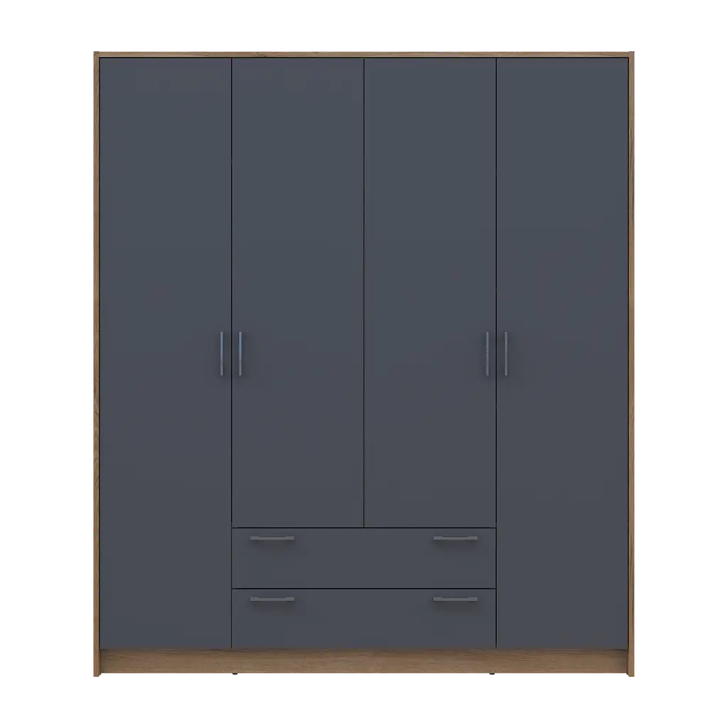 Шафа для одягу Doros Ронді Дуб Артизан/Графіт 4ДСП 160х52х195 (80737824) - фото 4