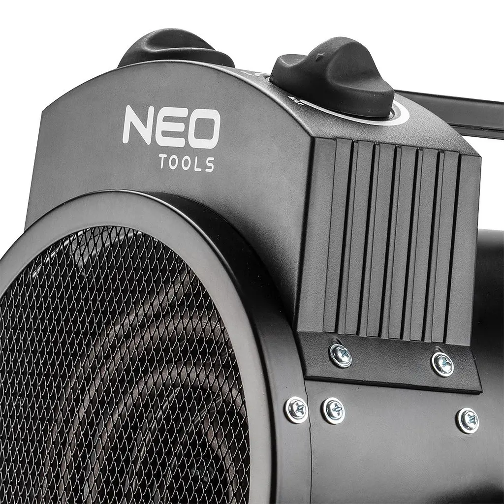 Теплова гармата Neo Tools електрична, 2кВт, 50м кв, 330м куб/год, нагрів. елемент - нерж. сталь, IPX4, чорний - фото 5