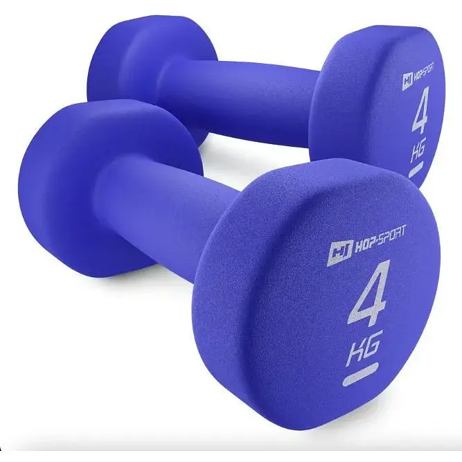 Гантели для фитнеса Hop-Sport HS-V040D неопреновые круглые R 2x4 кг фиолетовые - фото 2