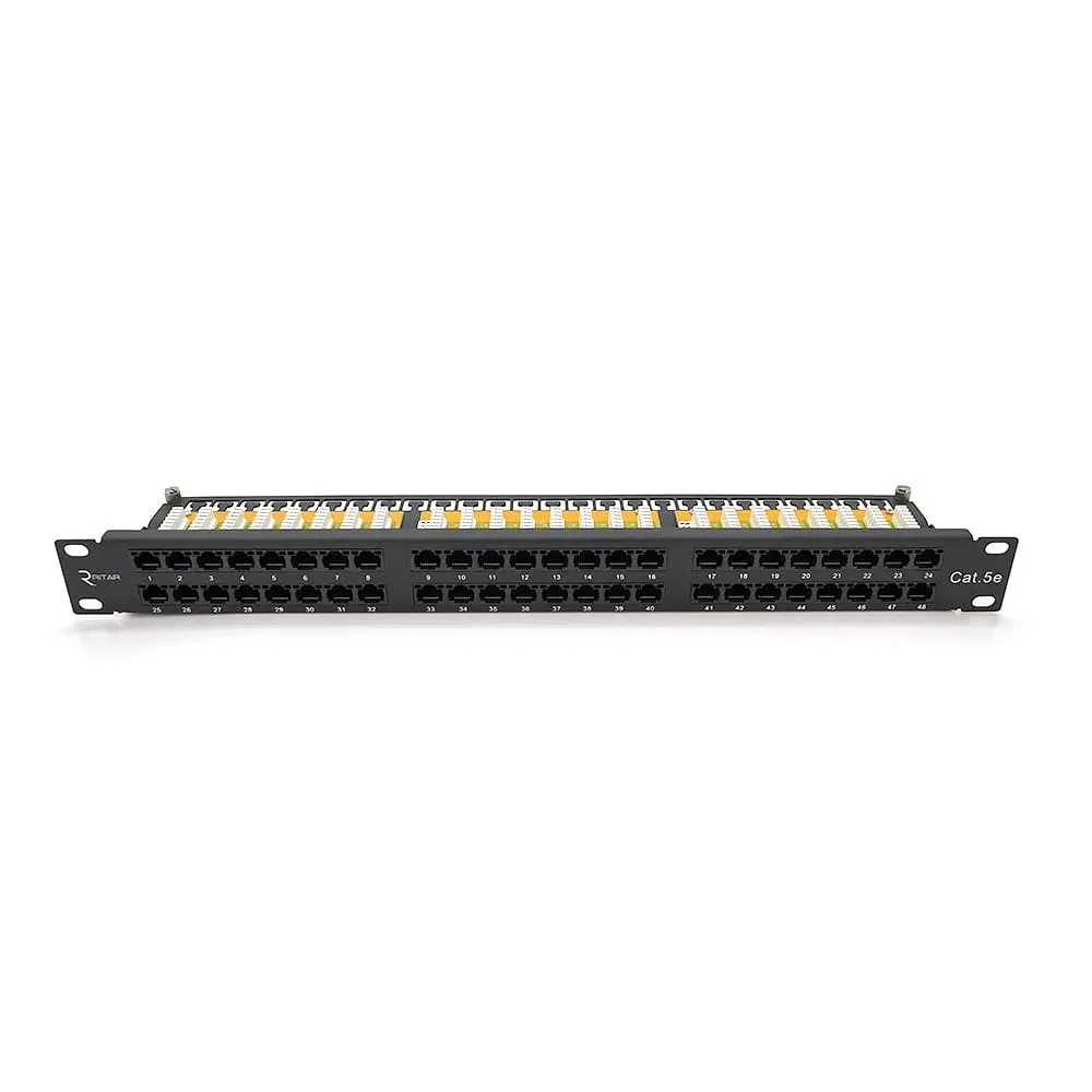 Патч-панель Ritar 48 портів UTP DUAL кат 5E 19" 1U неекранована чорна (73-00404) - фото 3