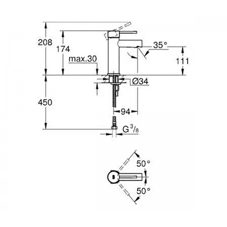 Змішувач для раковини Grohe Essence New 34294001, Хром - фото 2