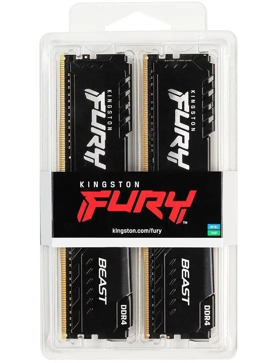 Модуль памятi DDR4 2x16GB/3200 Kingston Fury Beast Black (KF432C16BBK2/32) - фото 8