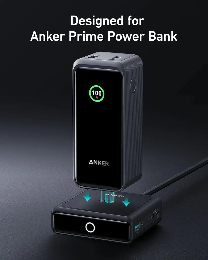 Мережевий зарядний пристрій Charging Base for Anker Prime 100W Black Anker teh0026816 - фото 4