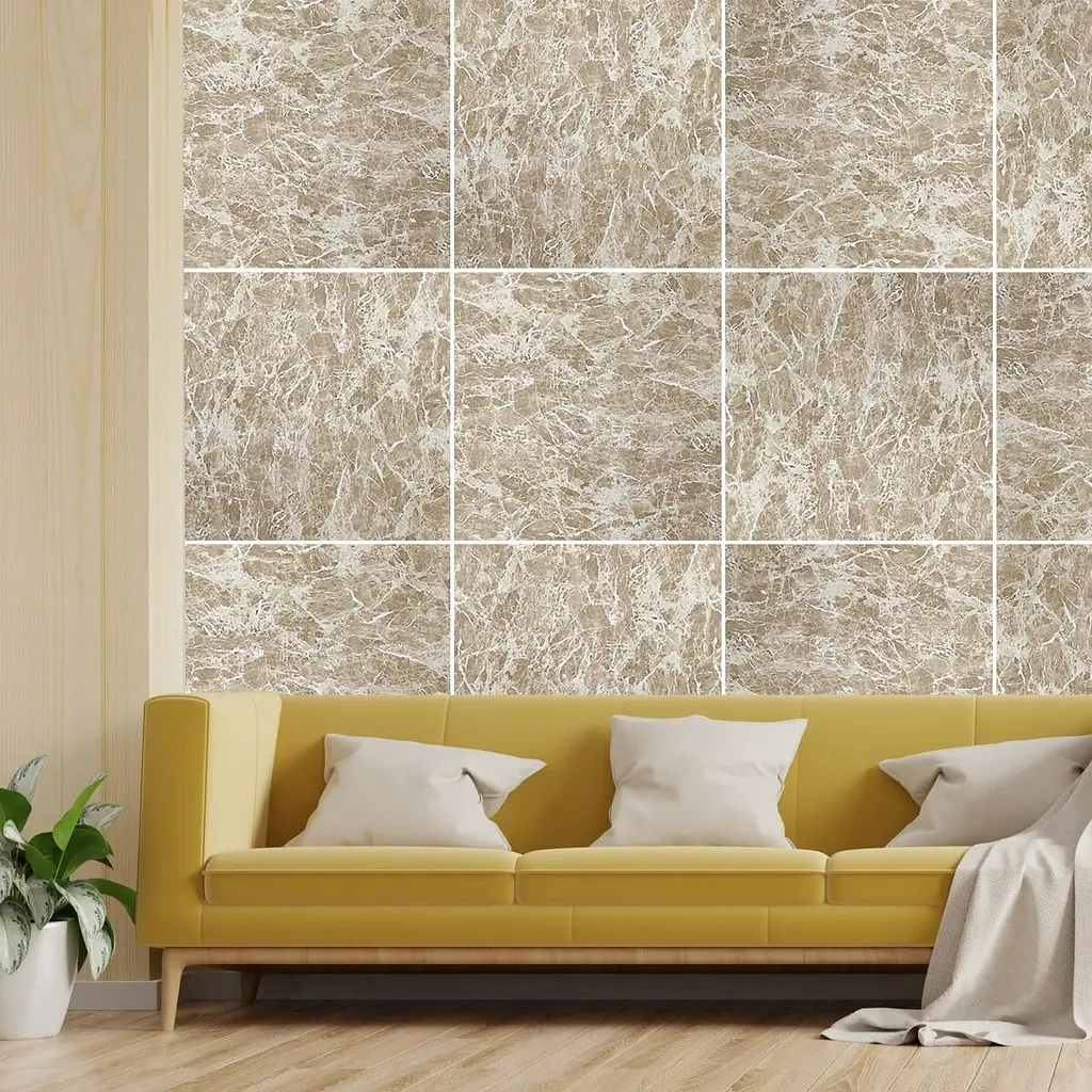 Декоративна плита ПВХ Sticker Wall SW-00001619 Кремовий мармур 600х600х3мм - фото 2