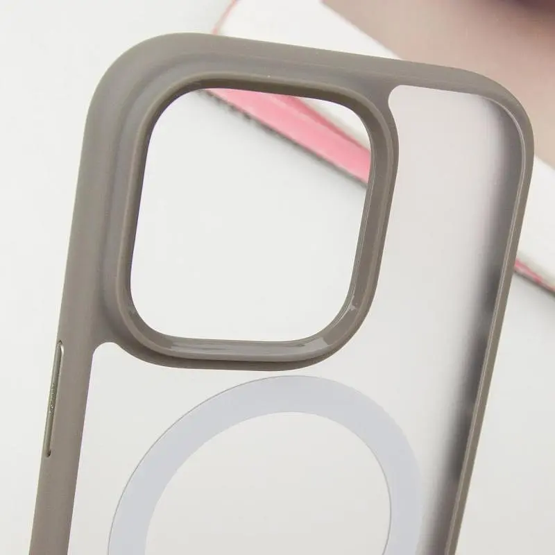 TPU+PC чохол Blueo Skin Friendly Frosted with MagSafe для Apple iPhone 16 Pro Max (6.9) Сірий / Grey - фото 4