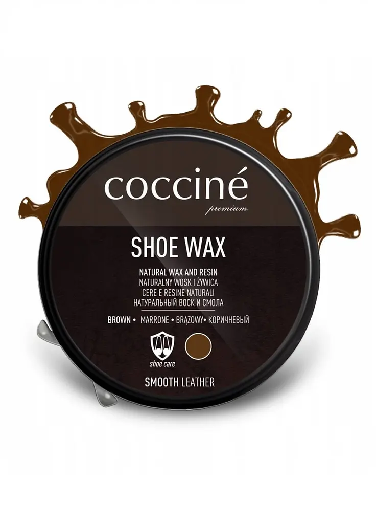 Крем-віск для шкіри Coccine Shoe Wax, 40 г, коричневий