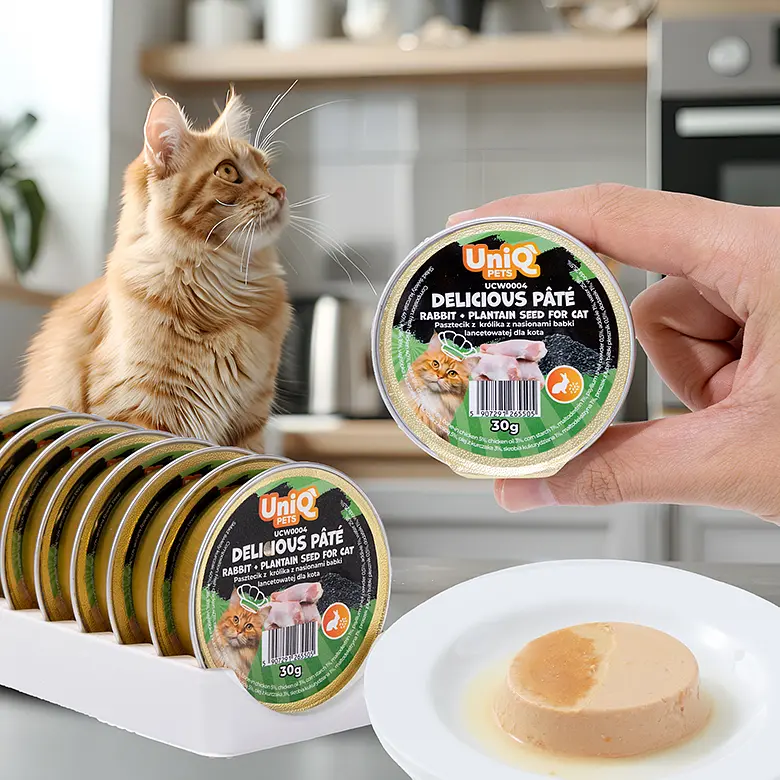 Смачний паштет UNIQ PETS CAT WET FOOD ROYAL RABBIT з кролика та насіння подорожника, 30 г - фото 6