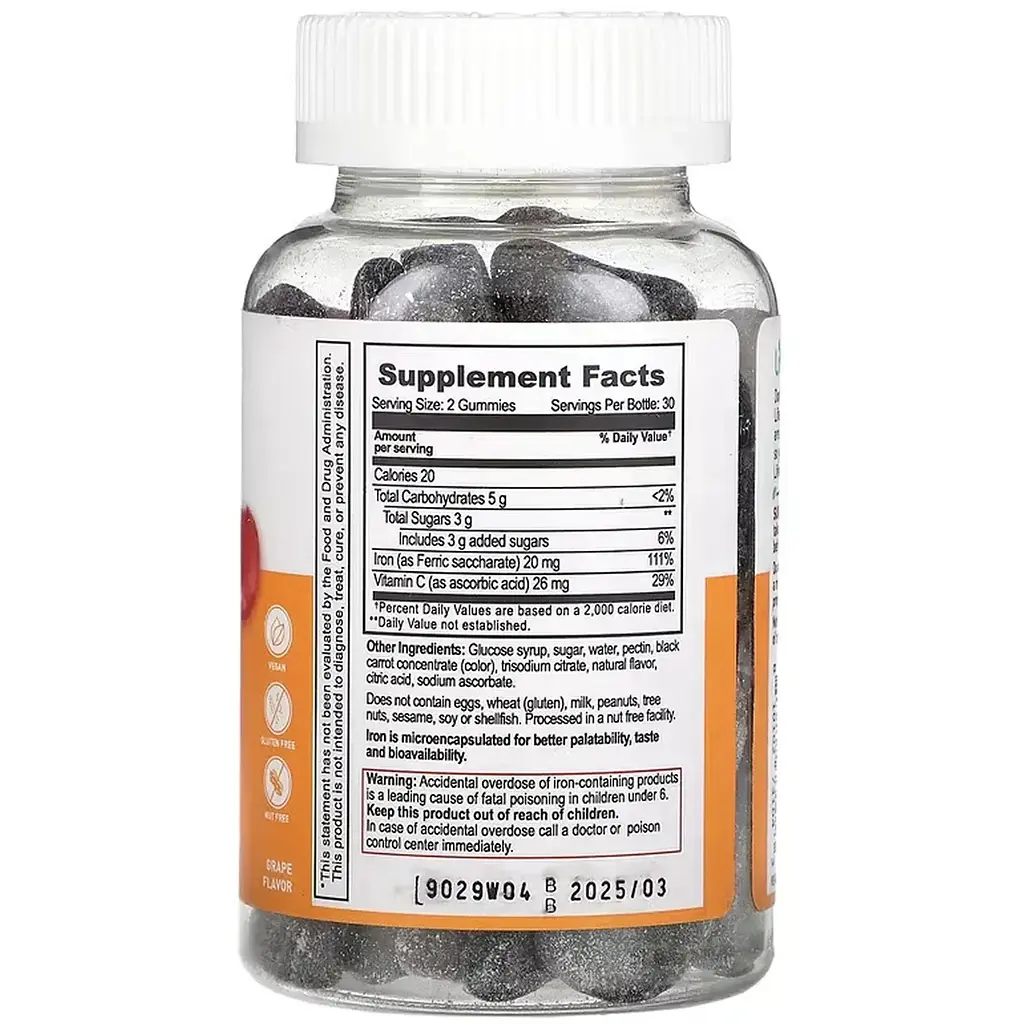 Дієтична добавка Lifeable Adult Iron + Vitamin C 60 жувальних цукерок - фото 2
