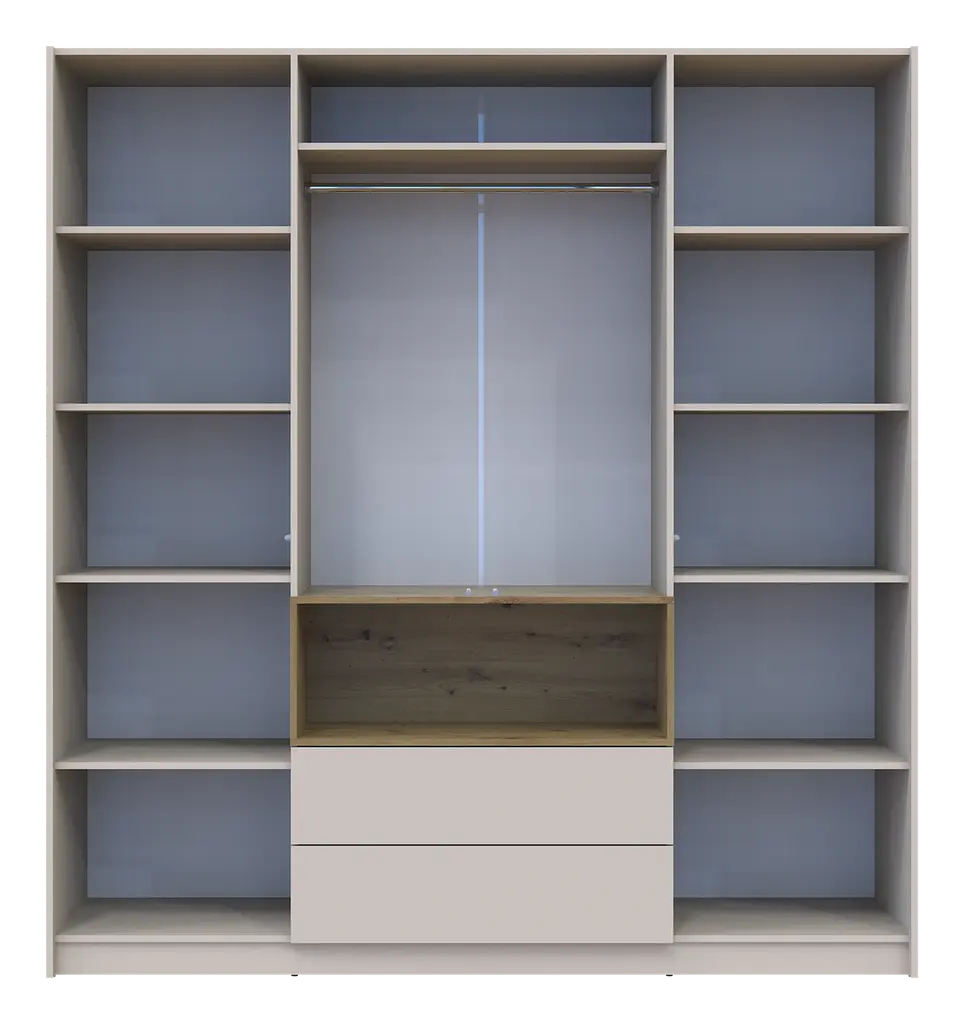 Шафа для одягу Doros Дейл з нішею 4 ДСП 206х52х220 Кашемір/Дуб Артізан (80737727) - фото 3