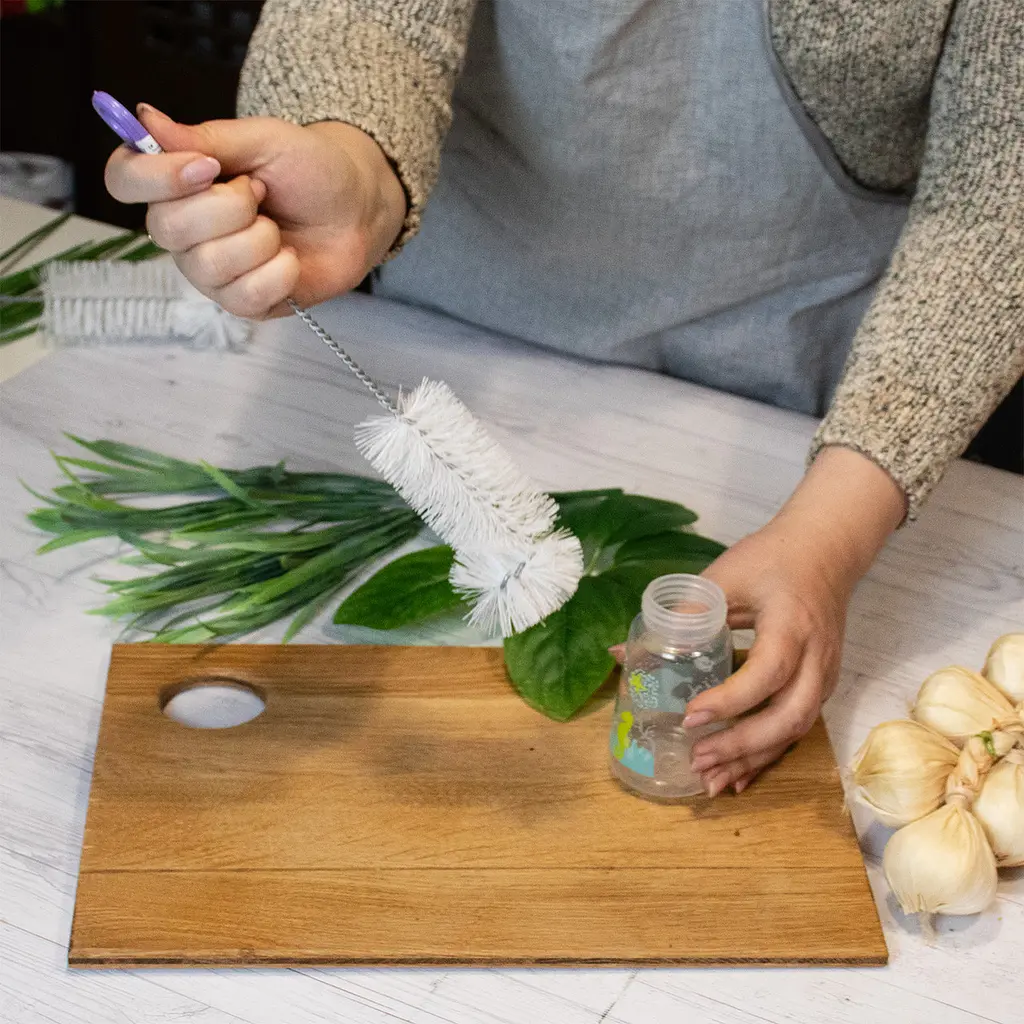 Йоршик щітка для миття пляшок та пляшок з пластиковою ручкою 30.5 см, Kitchen Master Фіолетовий 85841 - фото 4