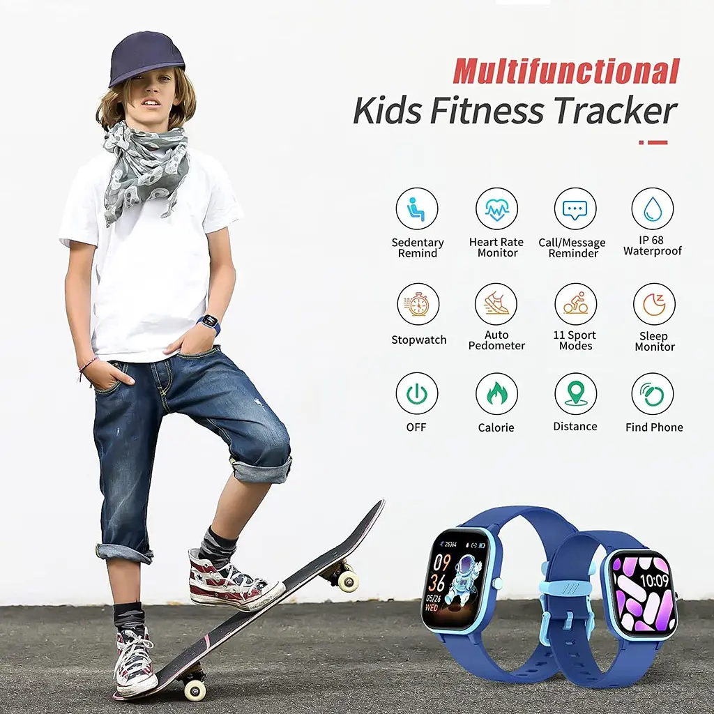 Дитячий смарт-годинник для дітей HENGTO Kids Fitness Tracker, водонепроникний розумний годинник IP68 - фото 2