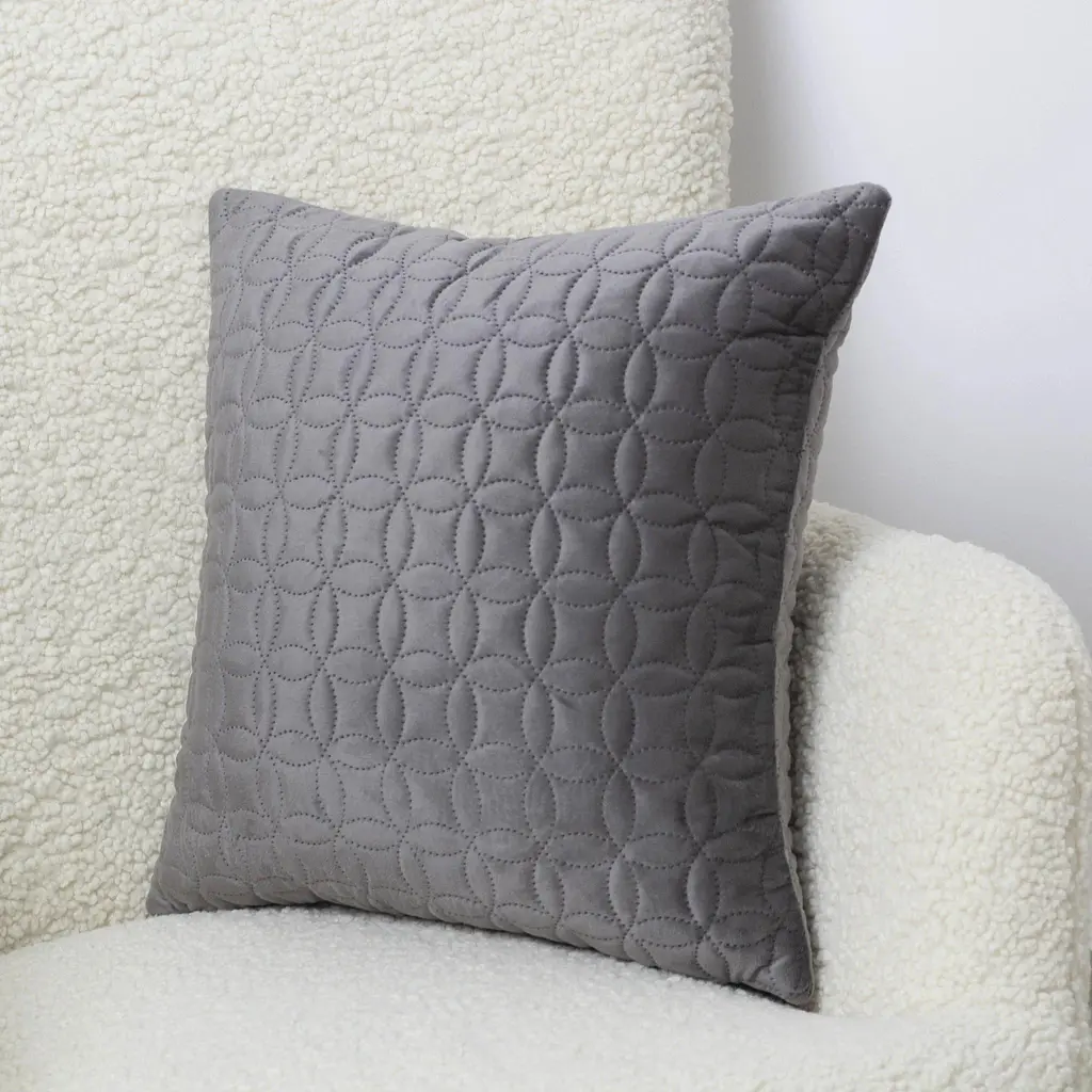 Наволочка декоративна ТЕП Velour Мозаїка 45х45 см сірий (2-05175_36297) - фото 3