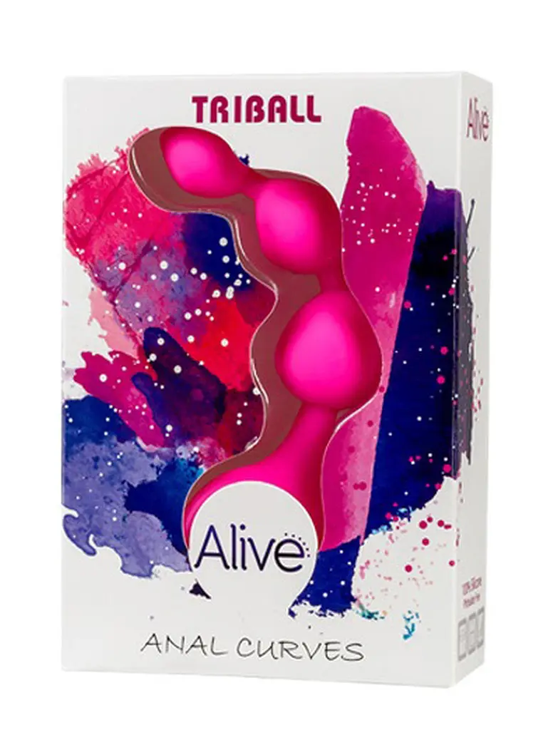 Анальні кульки Alive Triball Anal Curves 15 см (рожевий) - фото 3