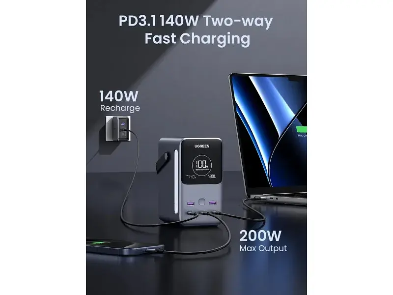 Зовнішній акумулятор (павербанк) UGREEN PB770 48000mAh 300W (25286) - фото 4