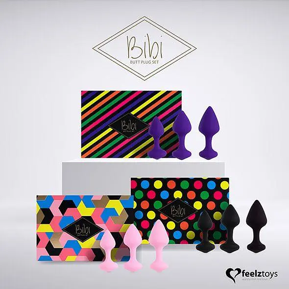 Набір анальних пробок FeelzToys Bibi 3 шт. (фіолетовий) - фото 7