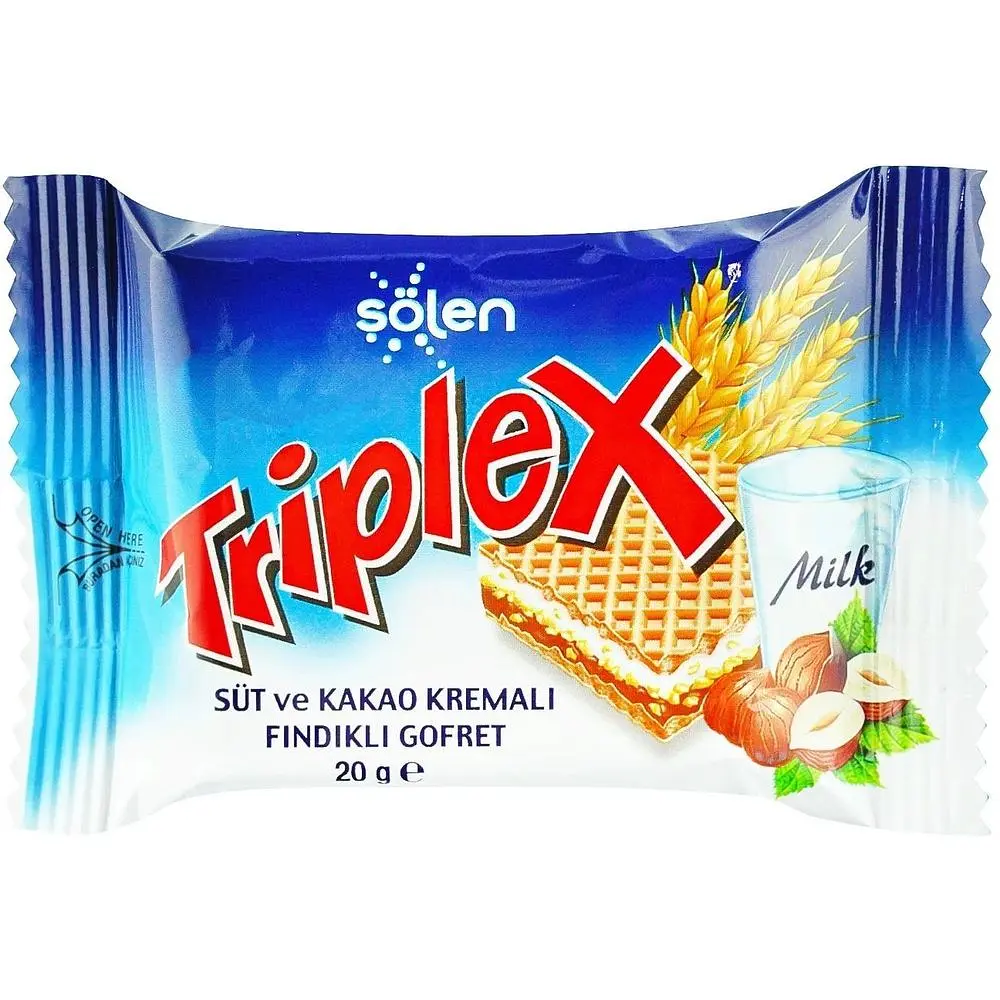 Вафли Solen Triplex с молоком, какао кремом и фундуком 20 г - фото 1