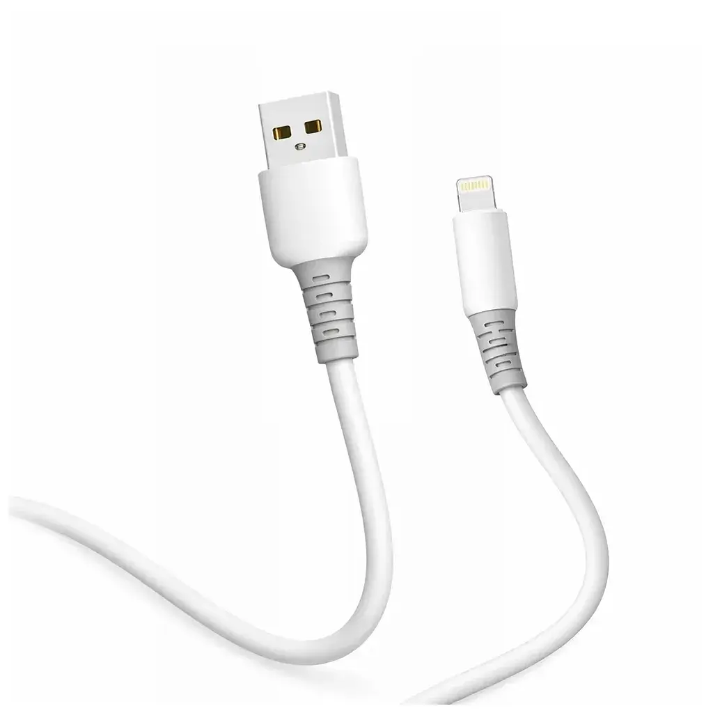 Дата кабель USB 2.0 AM to Lightning 1.0m 3A liquid silicone white ColorWay (CW-CBUL093-WT) - фото 2