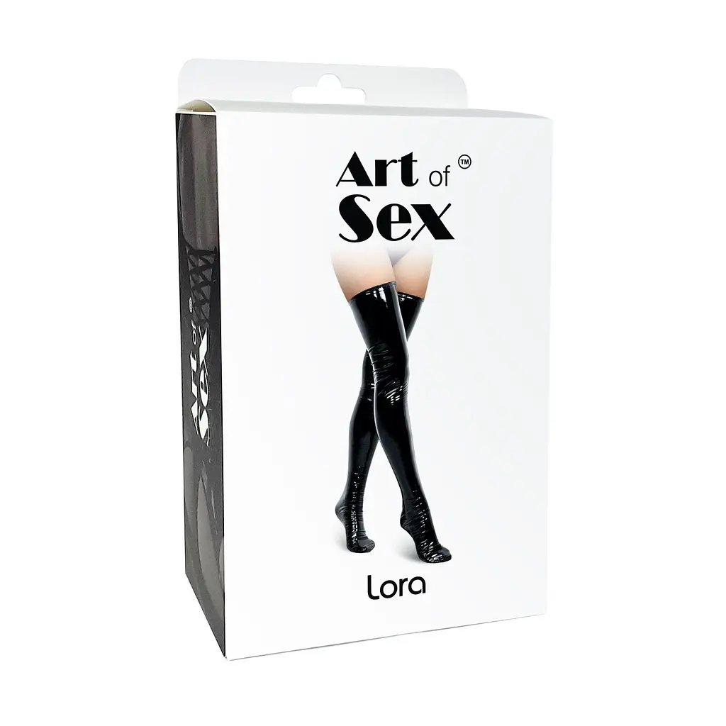 Сексуальні вінілові панчохи Art of Sex - Lora, розмір M, колір червоний - фото 3