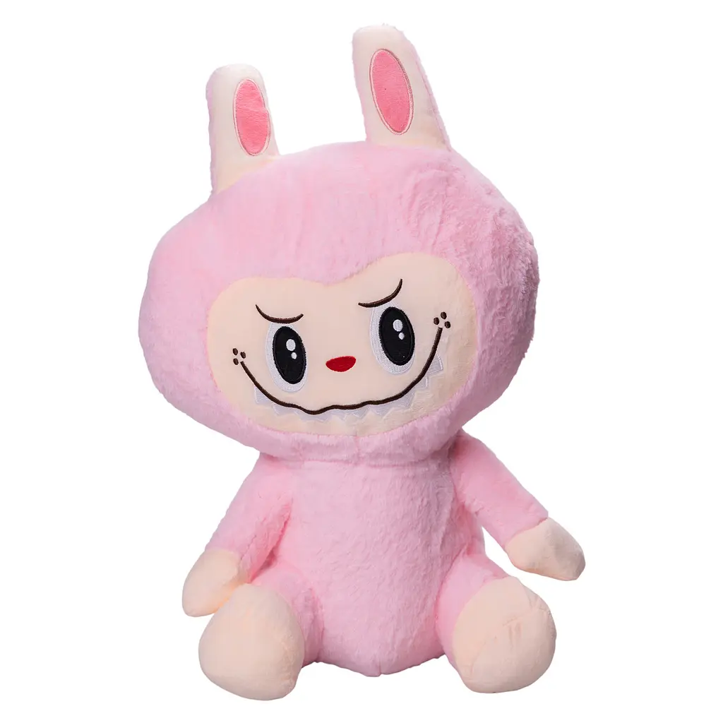 Мягкая игрушка-плед и подушка 3 в 1 Лабубу 50 см Розовый Colorful Home LAB2P - фото 7