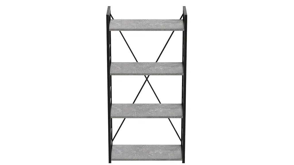 Етажерка 4/60 Ferrum-decor Серії Коннект 120x60x28 чорний ДСП Бетон 16мм (FRD-105552) - фото 6