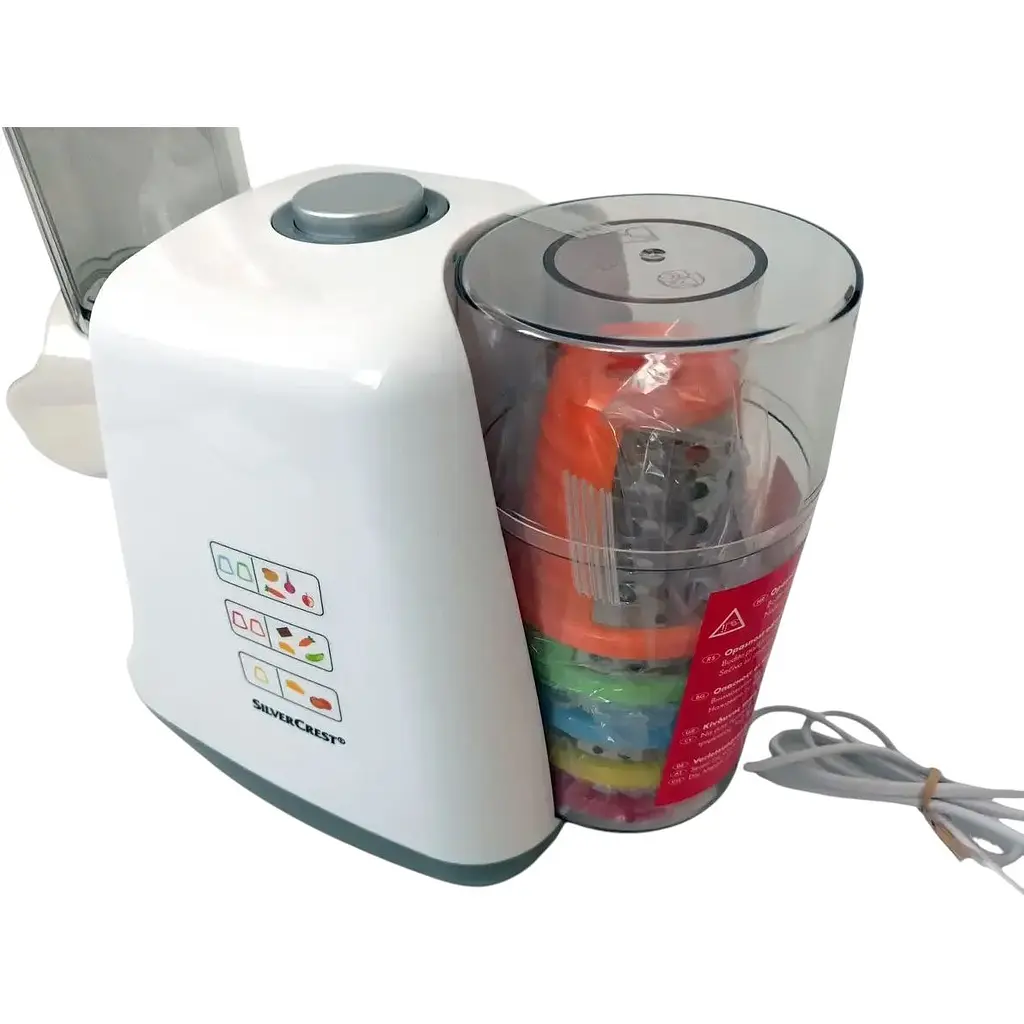 Овочерізка електрична терка SilverCrest SGR 150 E2 мультитерка з 5 насадками та відсіком для зберігання - фото 4