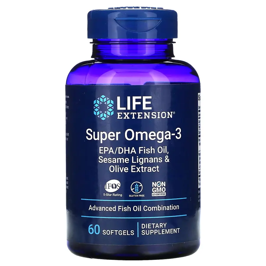 Жирні кислоти Super Omega-3, 60 капсул Life Extension fit0012938 - фото 2
