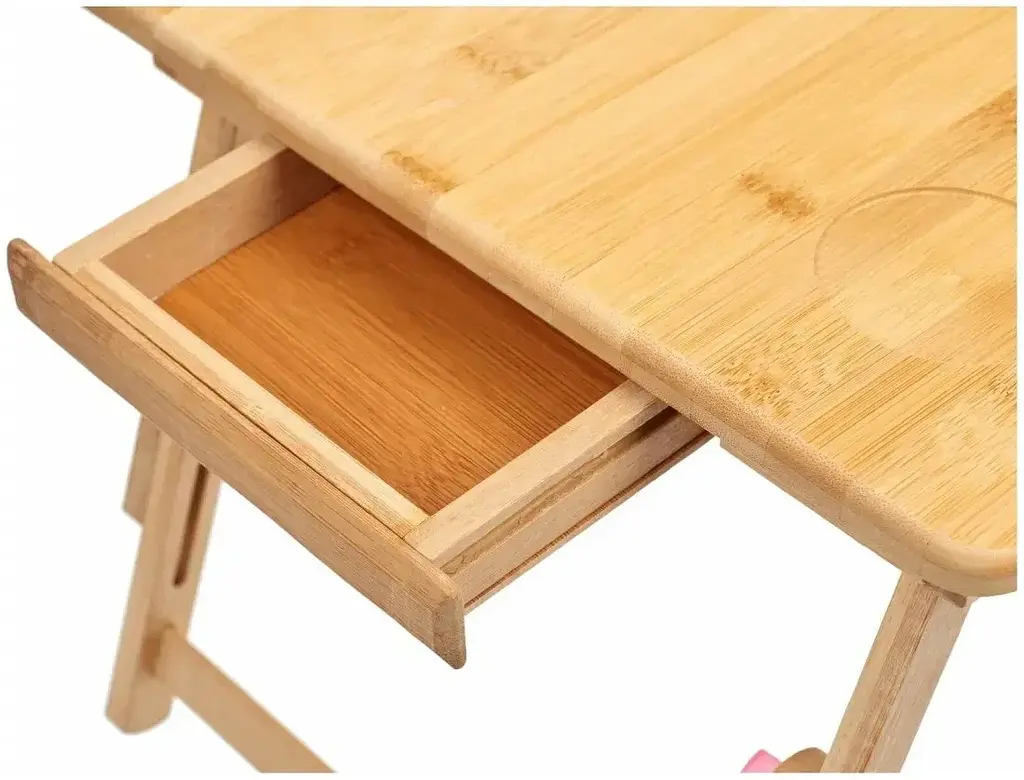Столик для ноутбука в ліжко з вентиляцією Laptop Table Коричневий, мініклац — підставка для ноутбука в ліжко - фото 3