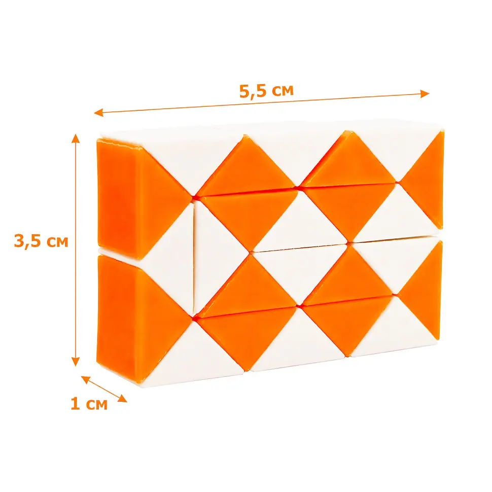 Головоломка Змійка Рубіка IGR67Orange маленька 3,5x5,5 см, двокольорова - фото 2