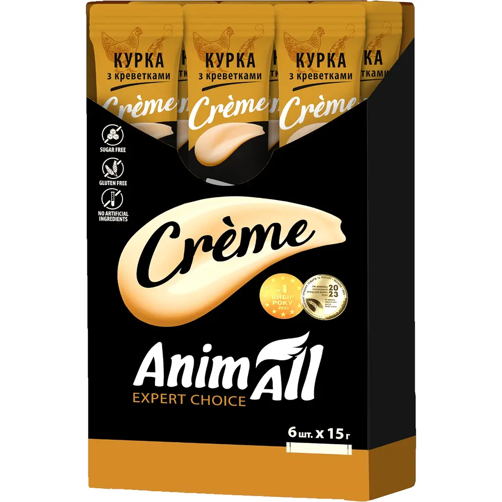 Лакомство для кошек AnimAll Сrеme со вкусом курицы с креветками 6 шт. х 15 г - фото 3