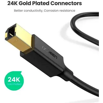 Кабель для принтера USB 2.0 AM/BM 5.0m US135 black Ugreen (10352) - фото 3