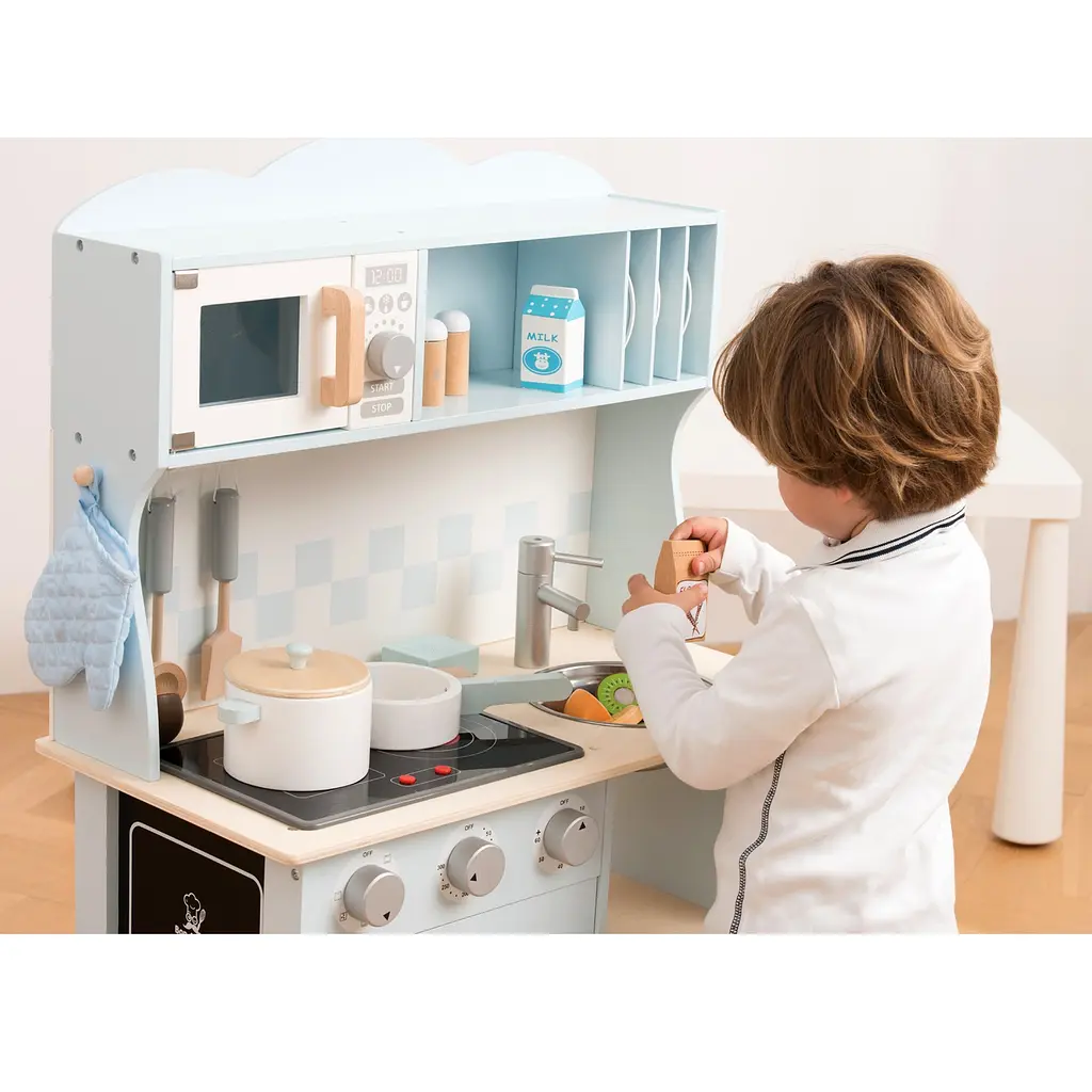 Мини-кухня New Classic Toys Модерн с электроплитой синяя (11065) - фото 7