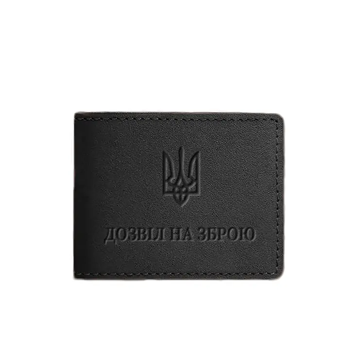 Шкіряна обкладинка для дозволу на зброю Чорна - фото 6