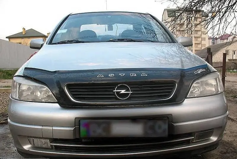 Дефлектор капота мухобойка Opel Astra G 1998-2012 Телевізор Євро Кріплення (Vip Tuning) - фото 2