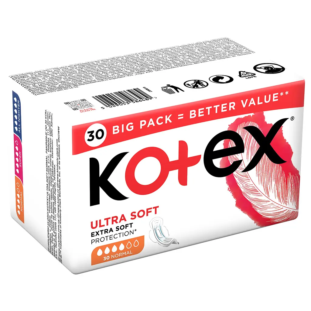 Прокладки гігієнічні Kotex Ultra Soft Normal Quadro 30 шт - фото 3