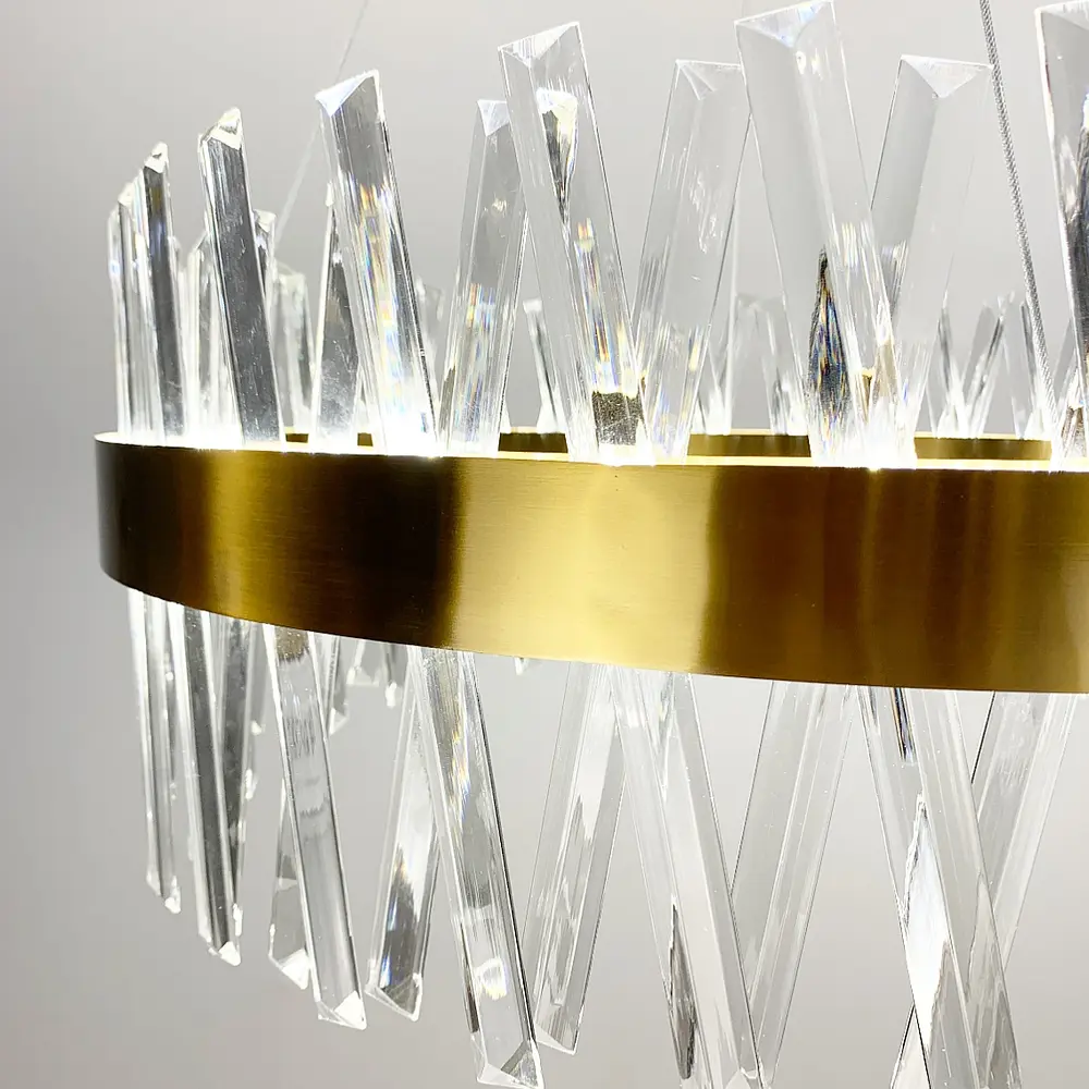 Дизайнерская люстра с кристаллообразными палочками Line.F Диаметр 60см - фото 6